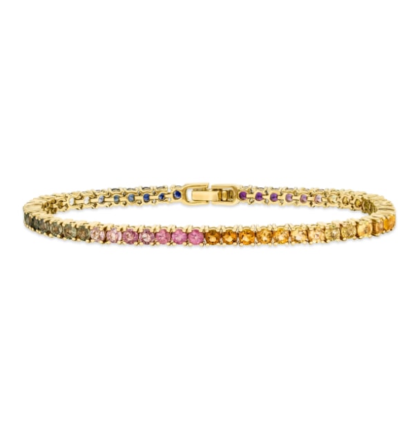 Rainbow Tennis Bracelet 7.50ct in 18K Gold Vermeil