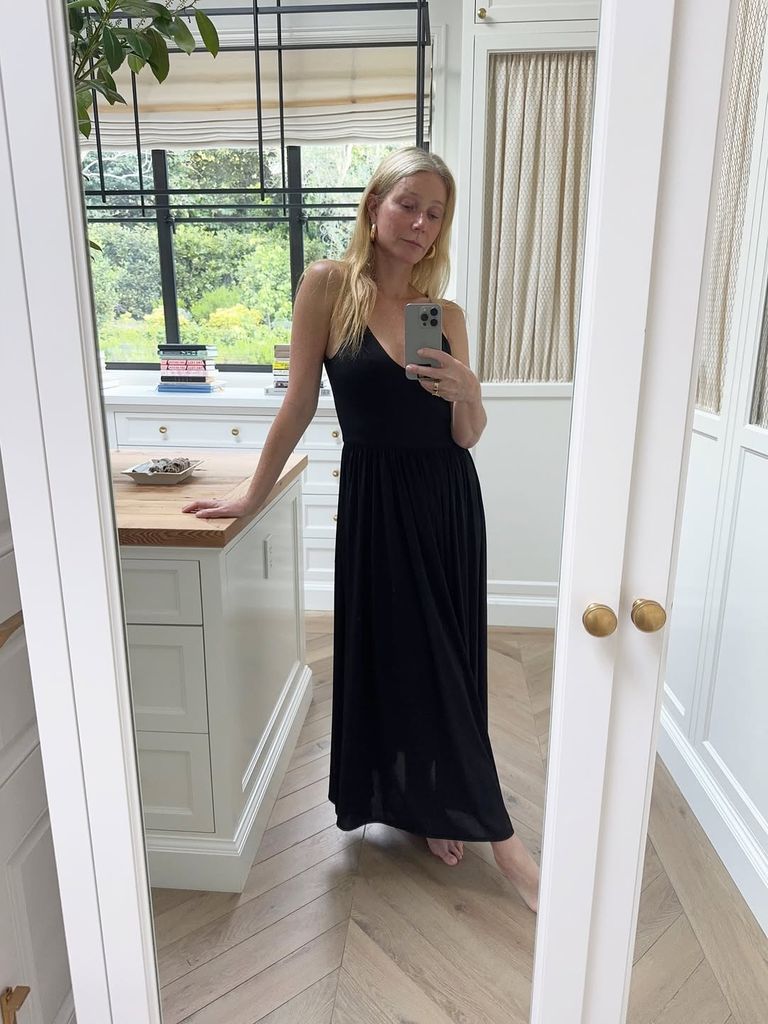 Gwyneth Paltrow in a floor-length black dress