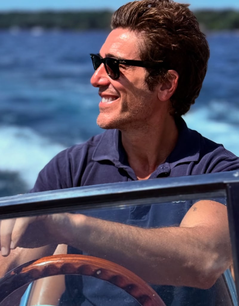 David Muir on a boat 