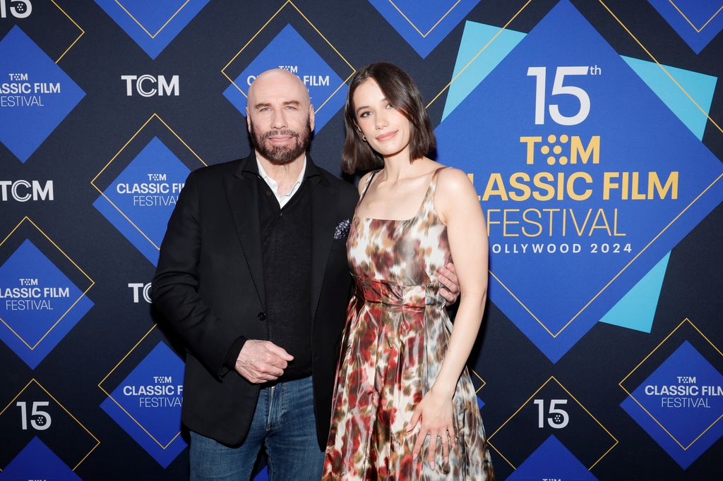 John Travolta and Ella Bleu Travolta attend the Opening Night Gala and 30th Anniversary Screening of "Pulp Fiction" during the 2024 TCM Classic Film Festival at TCL Chinese Theatre on April 18, 2024 in Hollywood, California