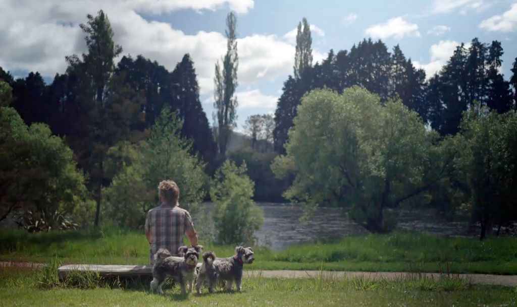 Noel Edmond with his dogs in Kiwi Adventure
