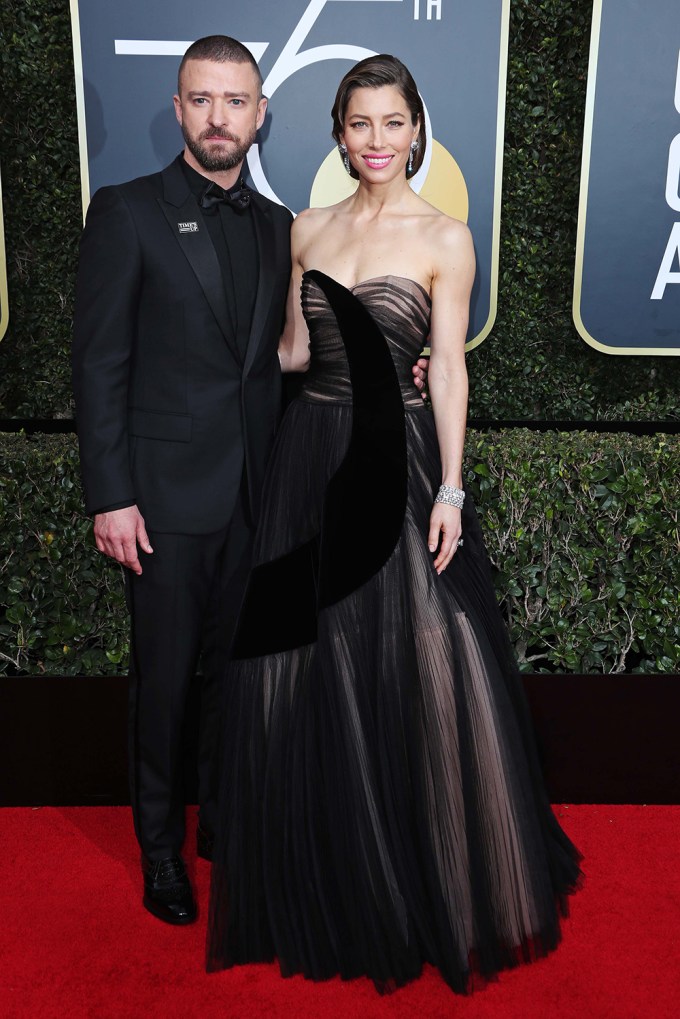 Justin Timberlake & Jessica Biel at the 2018 Golden Globes