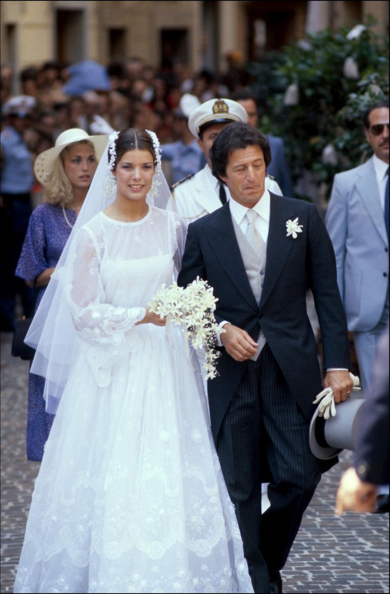 Princess Caroline of Monaco and her first husband, French businessman Philippe Junot, at their wedding, Monaco, 29th June 1978. 