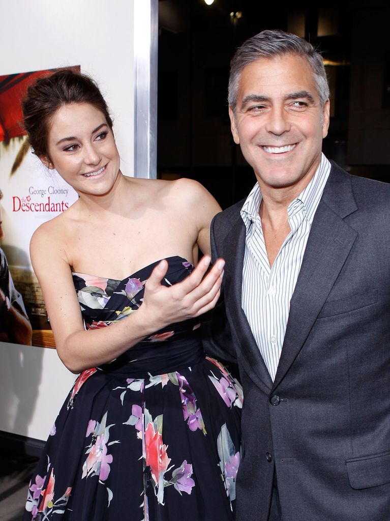 Shailene Woodley and George Clooney arrive at "The Descendants" Los Angeles Premiere