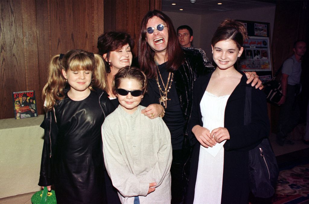 Ozzy Osbourne and Sharon Osbourne with children Jack, Kelly and Aimee 