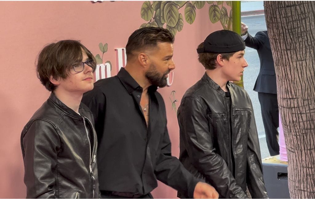 Ricky Martin took his twin sons, Matteo and Valentino, to the premiere of Palm Royale.