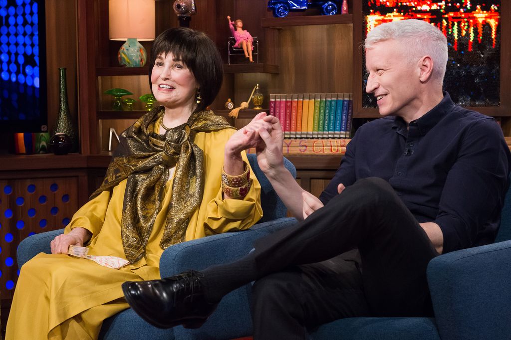 WATCH WHAT HAPPENS LIVE -- Pictured: Gloria Vanderbilt and Anderson Cooper
