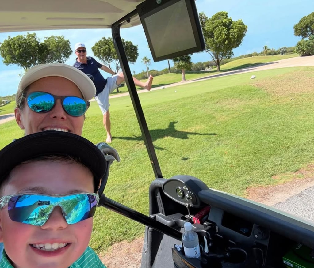 Photo shared by Dylan Dreyer on Instagram featuring her son Calvin while out golfing with her ex Brian Fichera