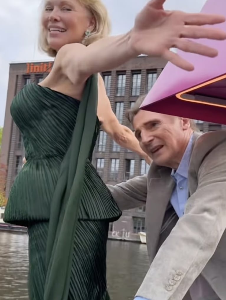 Pamela and Liam recreating scene from the Titanic