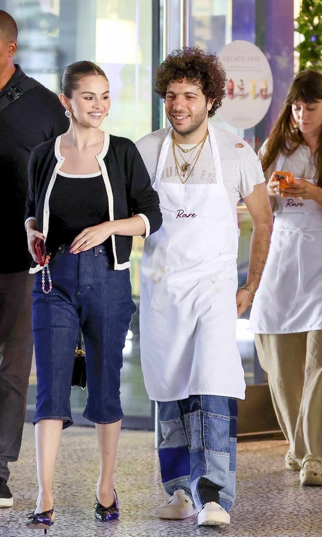 Selena Gomez and Benny Blanco were seen leaving Eataly after attending a baking class 
