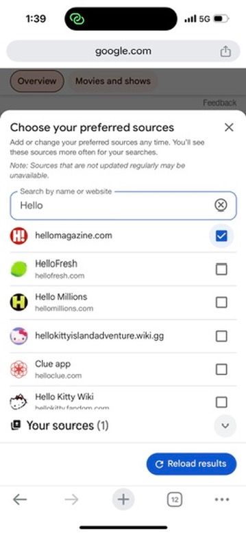 Hello preferred sources