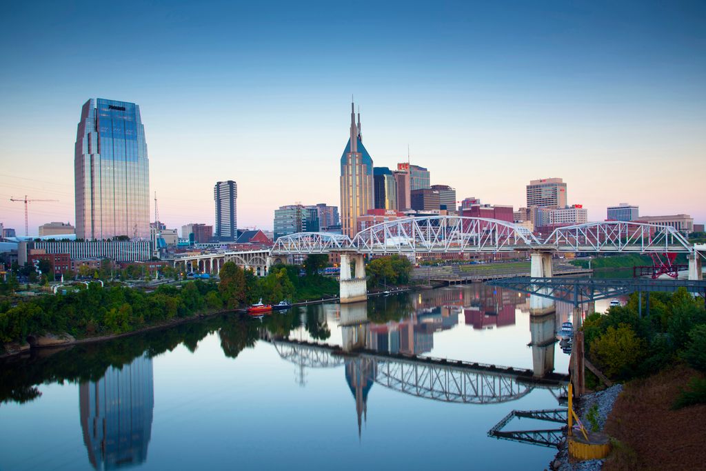 The skyline of Nashville, Tennessee 