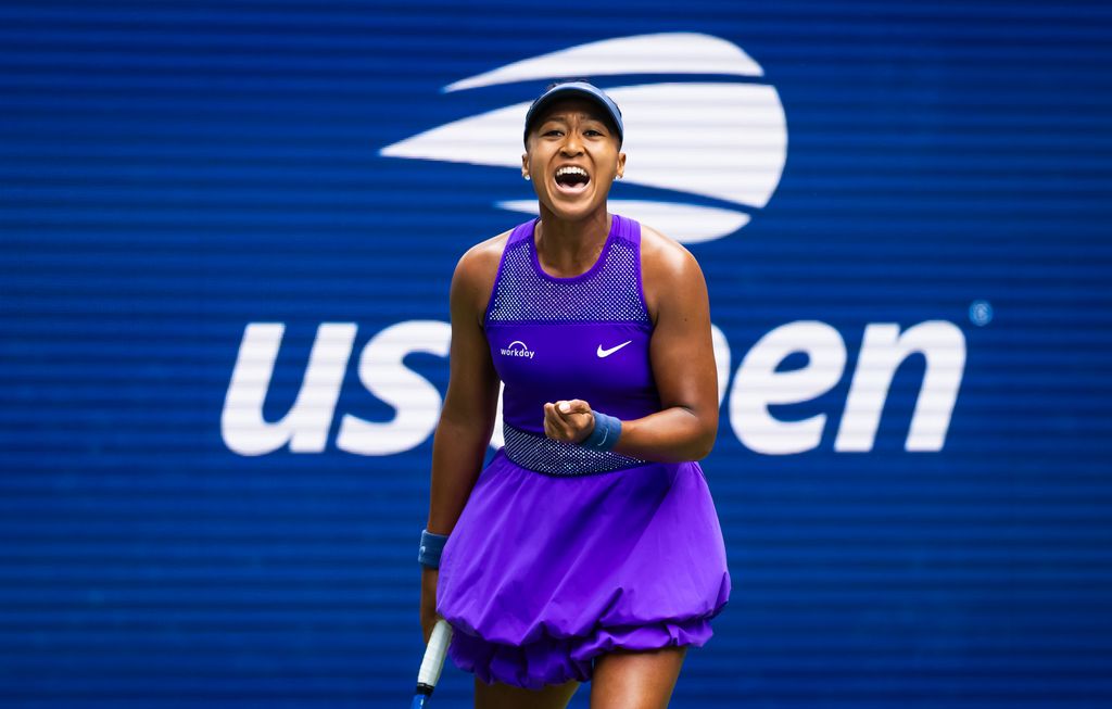 Naomi Osaka in action against Hailey Baptiste of the United States in the second round on Day 5 of the US Open