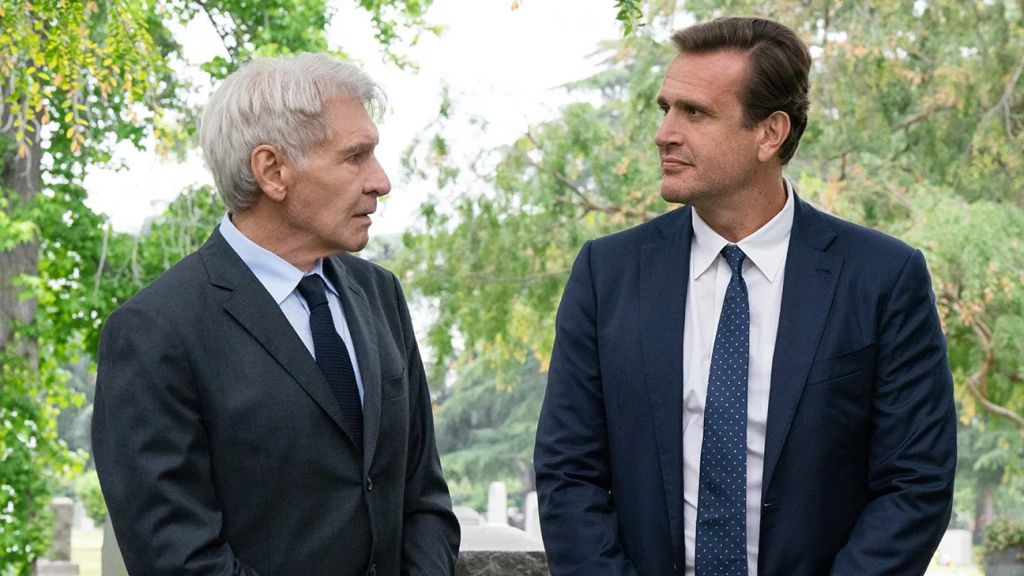 Harrison Ford and Jason Segel in a still from Shrinking