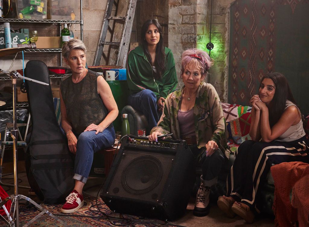 Tamsin Greig, Taj Atwal, Lorraine Ashbourne and Chandeep Uppal in Riot Women