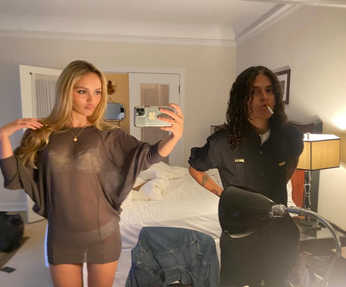 Lily Rose-Depp poses in sheer minidress with her girlfriend 070 Shake
