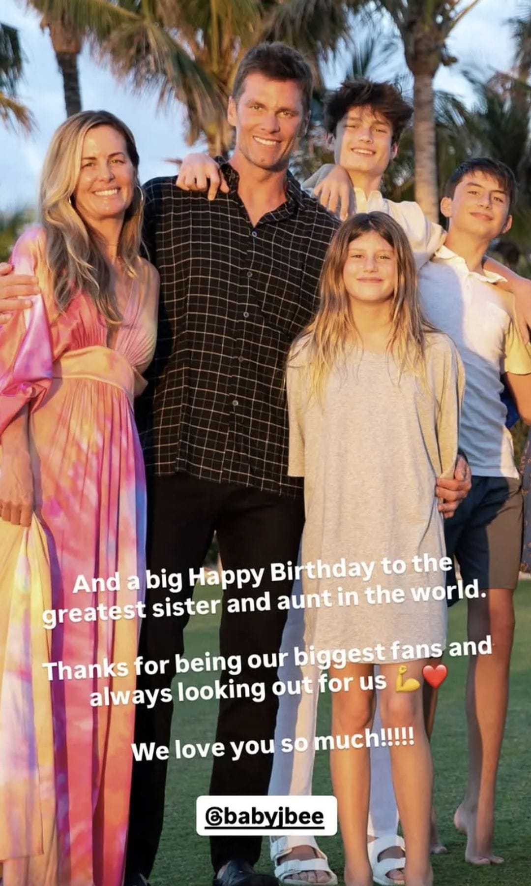 Tom and Julie Brady alongside Tom's kids: Jack, Ben and Vivian