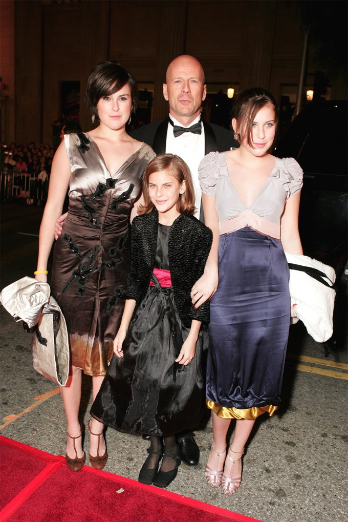 Bruce Willis Takes His Girls To The ‘Ocean’s Twelve’ Premiere In 2004
