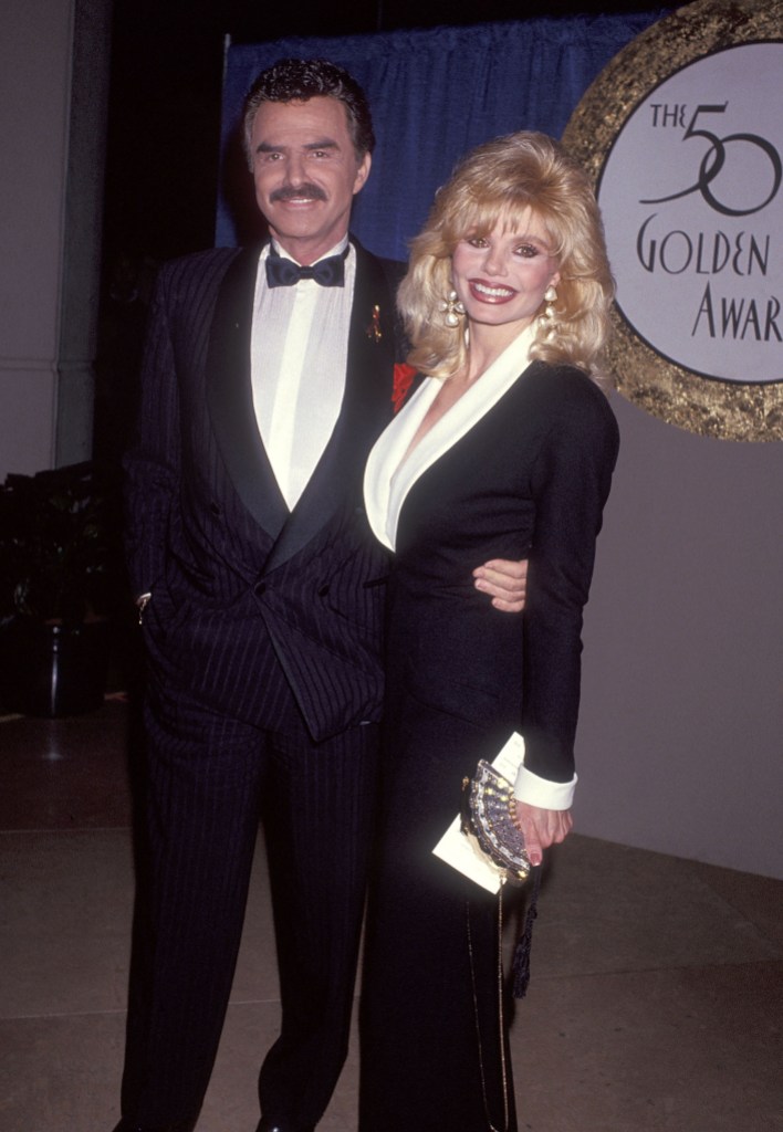 BEVERLY HILLS, CA - JANUARY 23:   Actor Burt Reynolds and actress Loni Anderson attend the 50th Annual Golden Globe Awards on January 23, 1993 at the Beverly Hilton Hotel in Beverly Hills, California. (Photo by Ron Galella, Ltd./Ron Galella Collection via Getty Images)