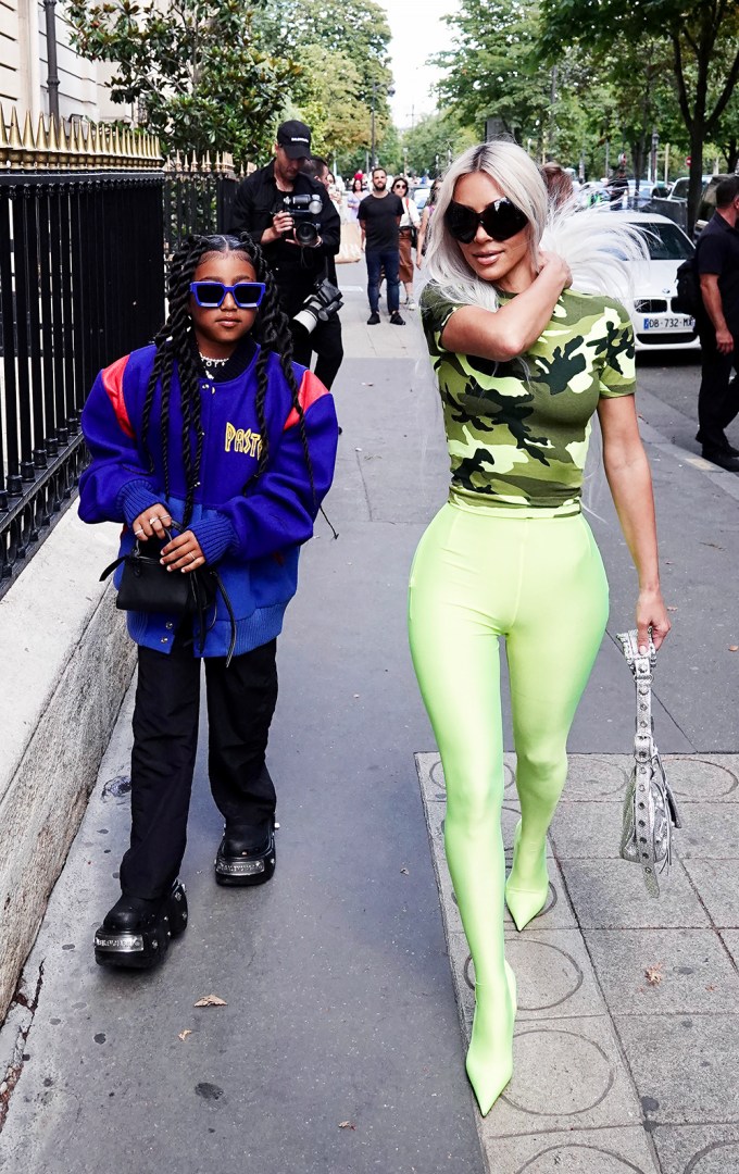 Kim Kardashian & North West at Paris Fashion Week