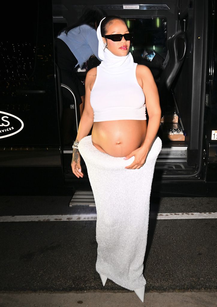 Pregnant Rihanna Wearing a Two Piece Outfit In Los Angeles