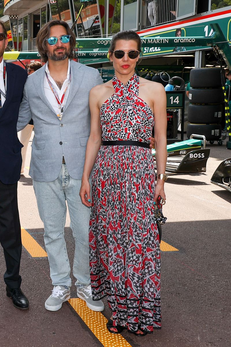 Dimitri Rassam and Charlotte Casiraghi attend the F1 Grand Prix of Monaco at Circuit de Monaco on May 28, 2023 in Monte-Carlo, Monaco.