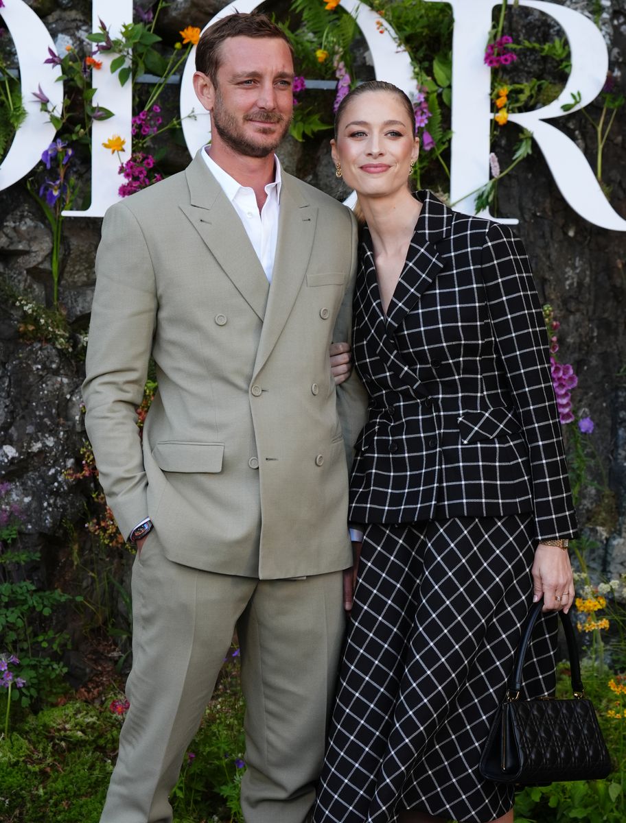 Pierre Casiraghi and Beatrice Borromeo attends the Dior Cruise 2025 show at Drummond Castle