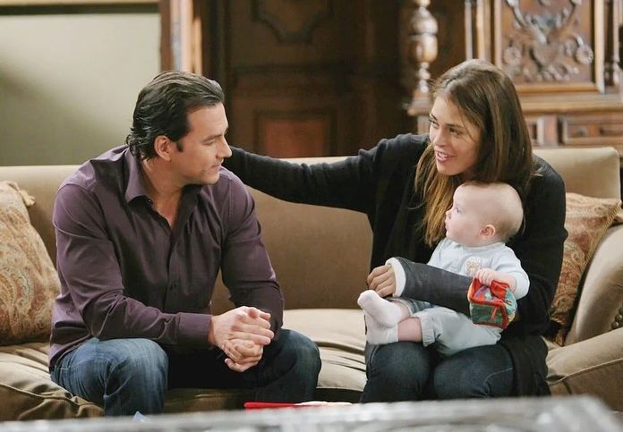 Kelly Thiebaud on set of General Hospital