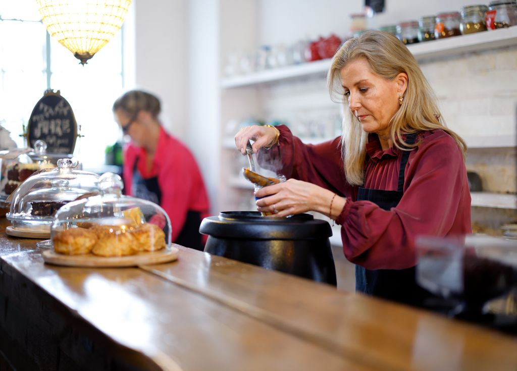 Duchess Sophie serving up soup at the Woking branch in 2024