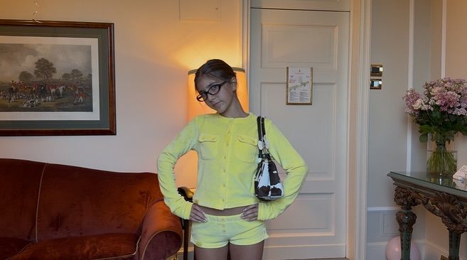 Penelope Disick Wearing A Chic Yellow Two Piece 