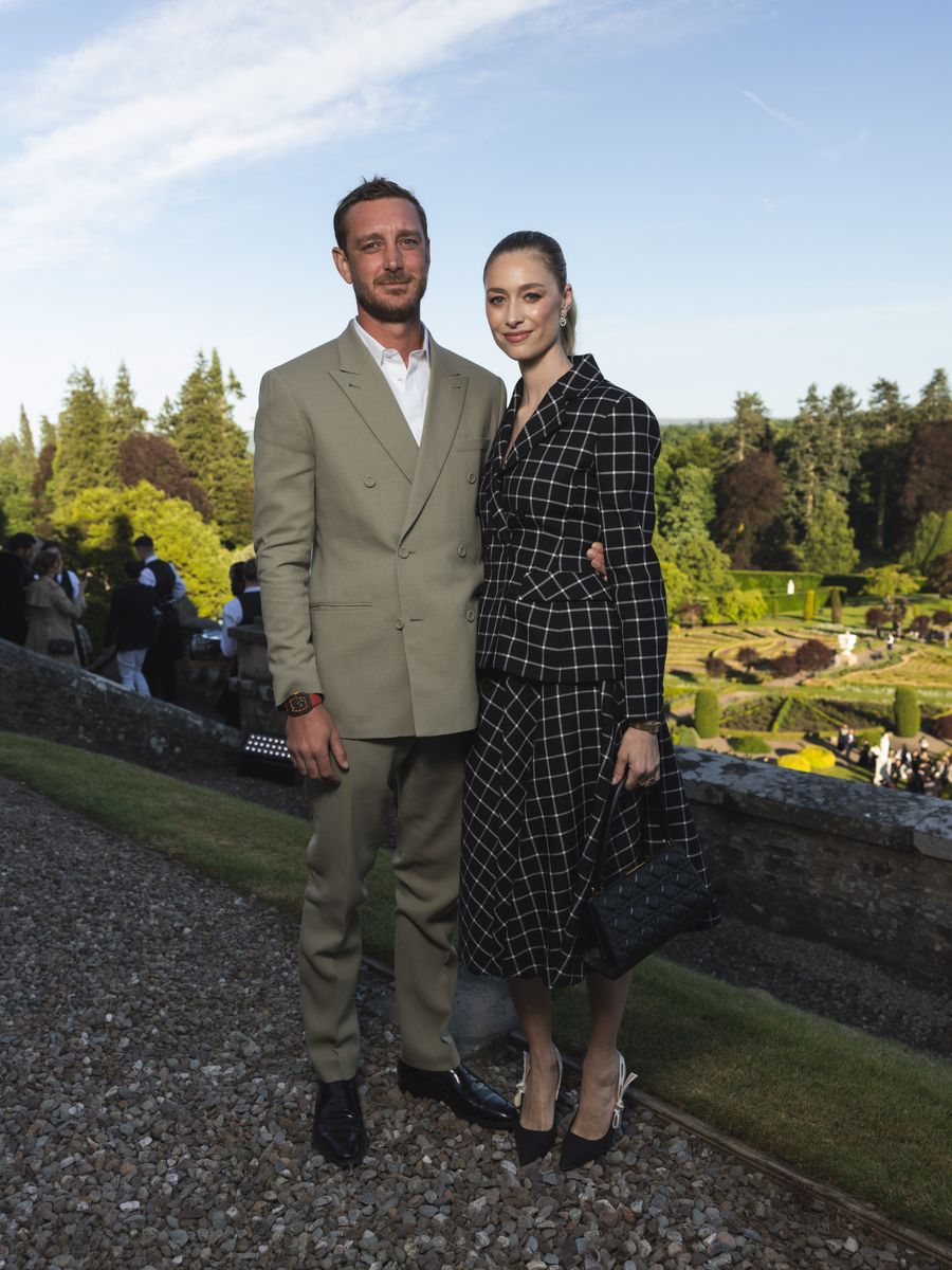 Pierre Casiraghi and Beatrice Borromeo Casiraghi attend the Dior Cruise 2025 at Drummond Castle on June 03, 2024, in Edinburgh, Scotland. 