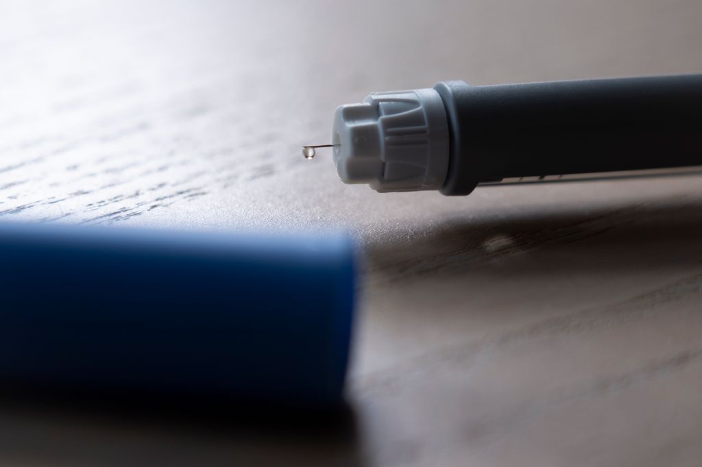 An Ozempic (semaglutide) injection pen is seen on a kitchen table