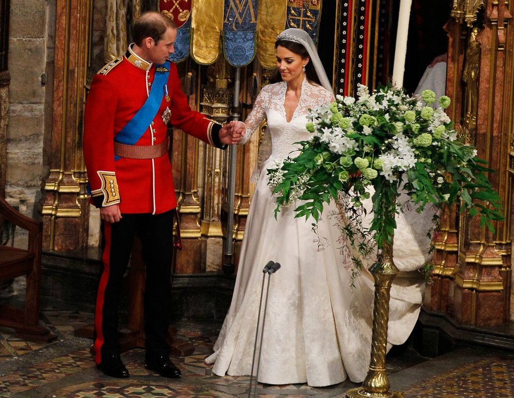 Prince William and Catherine Middleton during their Royal Wedding at Westminster Abbey