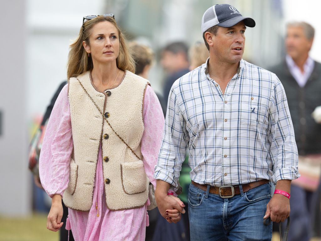Harriet Sperling and Peter Phillips are seen at the Burghley Horse Trials at  Burghley House