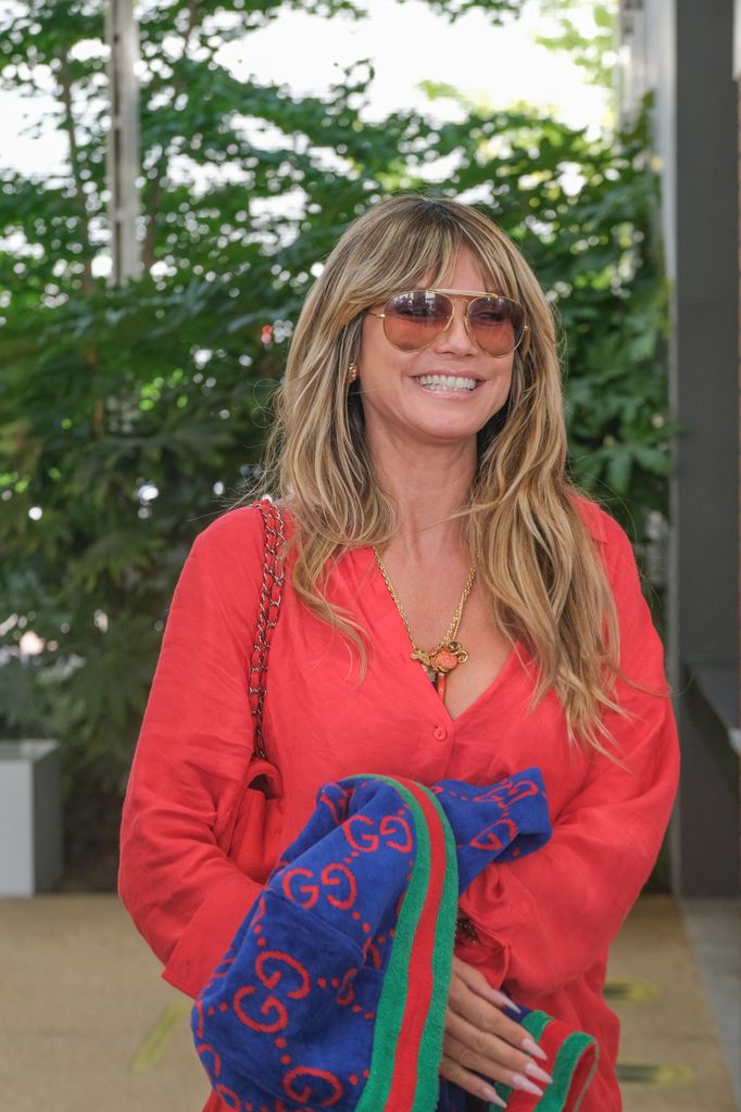 heidi klum coral outfit venice film festival