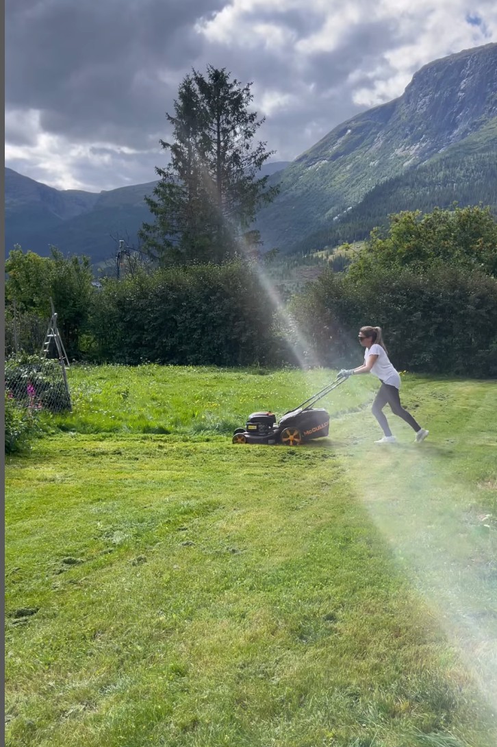 rebecca loos cutting grass