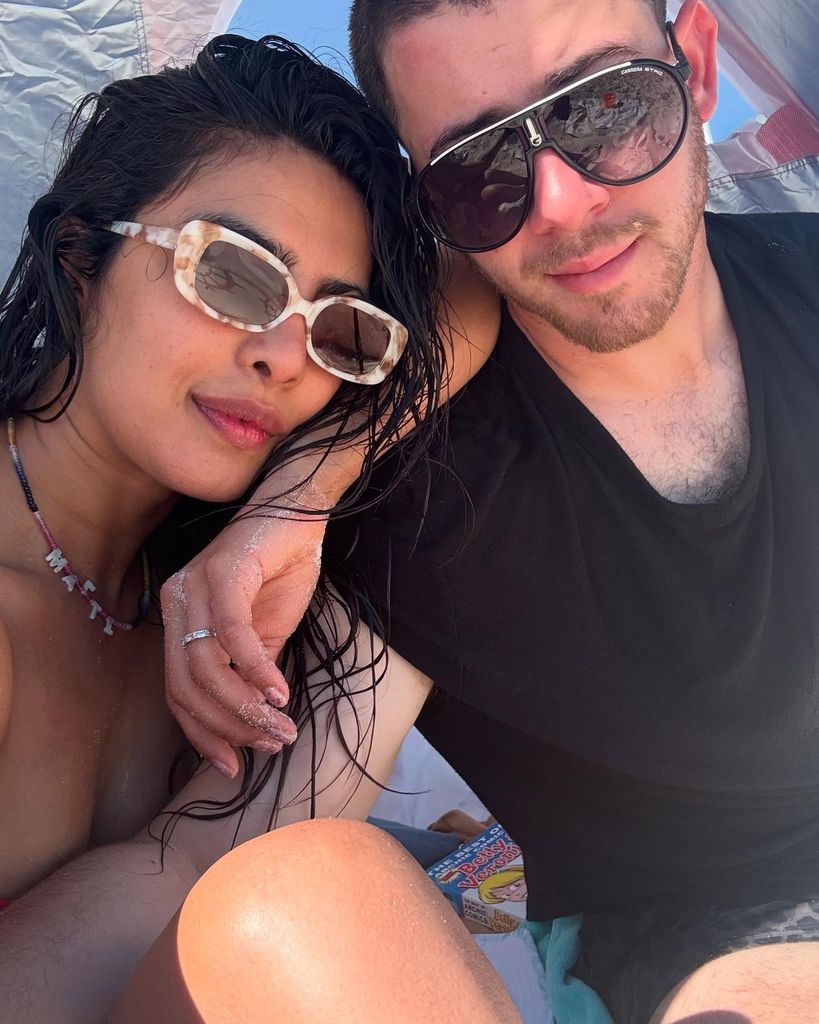 priyanka chopra and nick jonas selfie on beach vacation