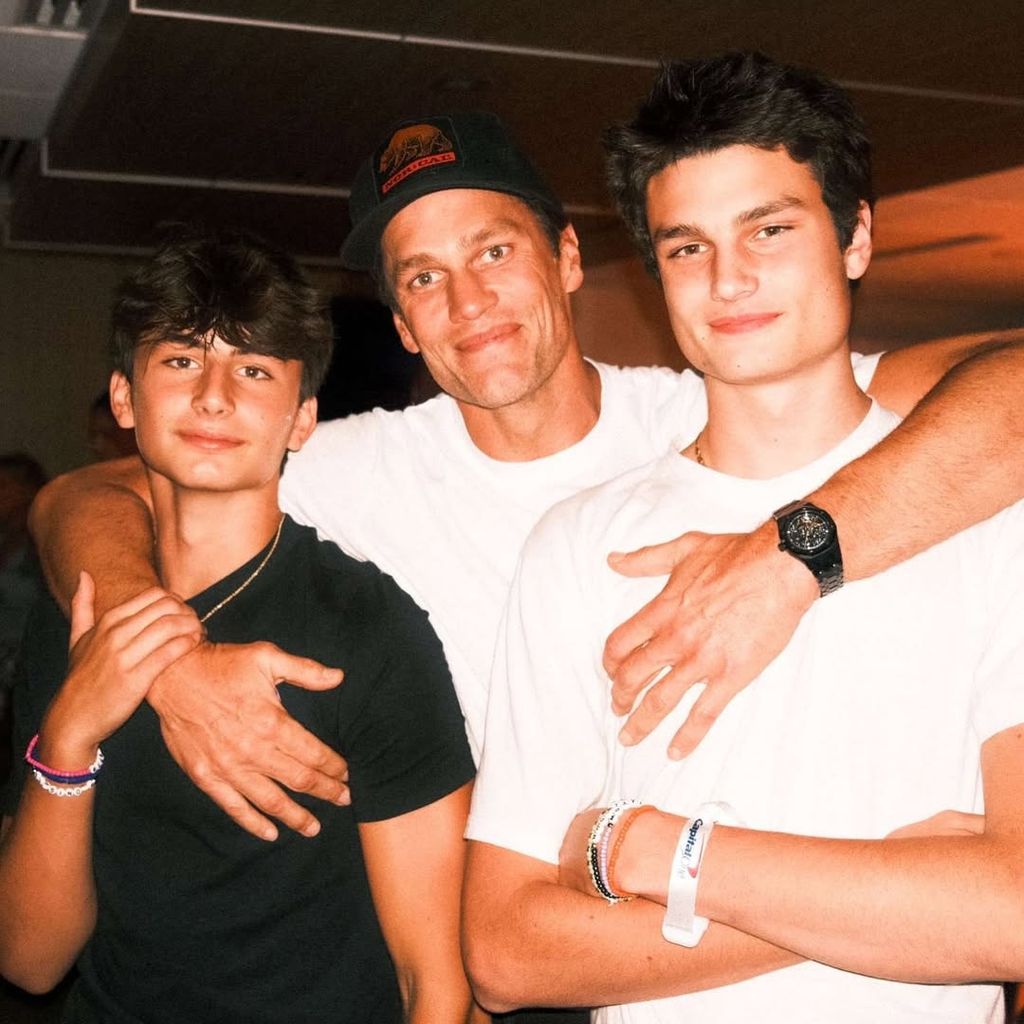 Tom Brady side-by-side with his sons Jack and Benjamin Brady, shared on Instagram