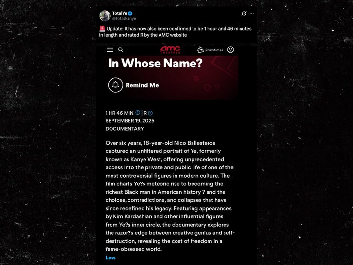kanye west post about documentary