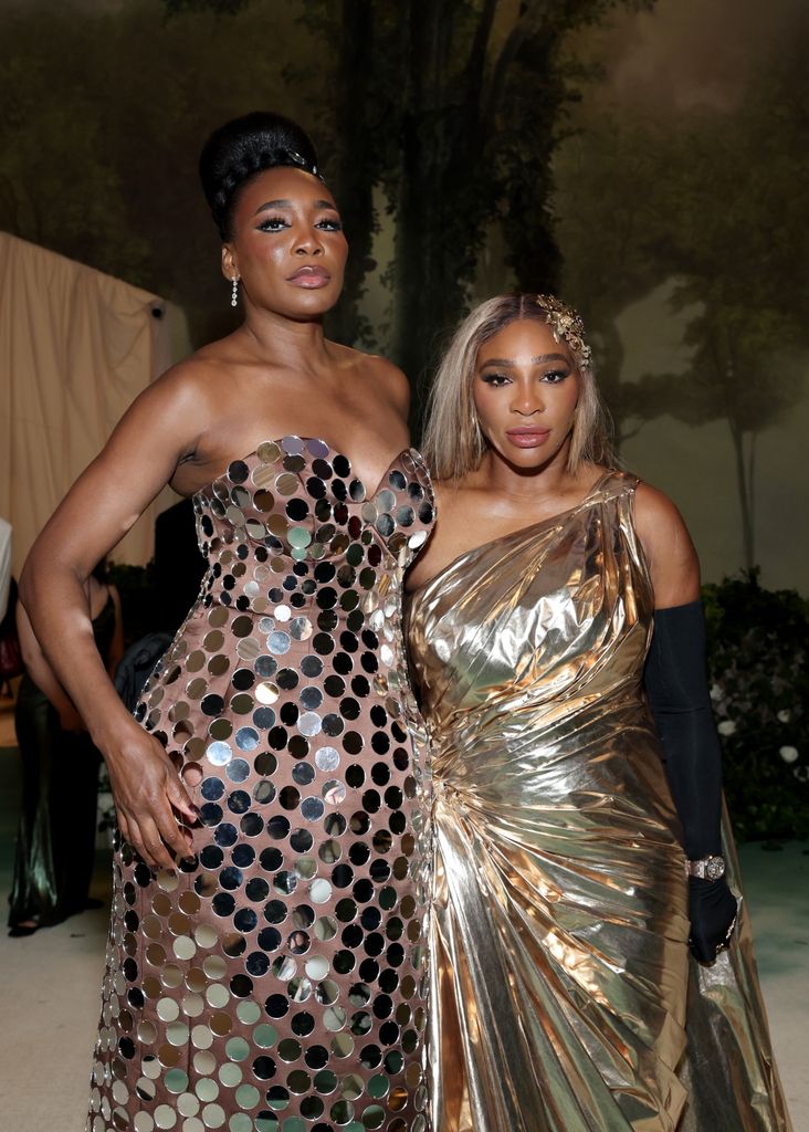 Venus Williams and Serena Williams attend The 2024 Met Gala Celebrating "Sleeping Beauties: Reawakening Fashion" at The Metropolitan Museum of Art on May 06, 2024 in New York City.
