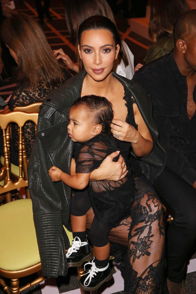 Kim Kardashian & North West During Paris Fashion Week