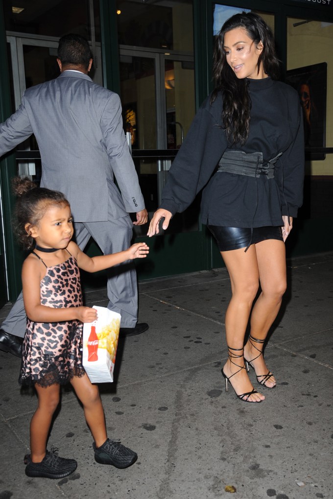 Kim Kardashian & North West Hold Hands