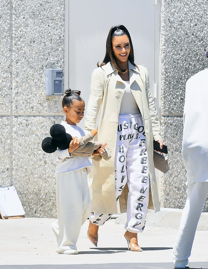 Kim Kardashian & North West At Sunday Service