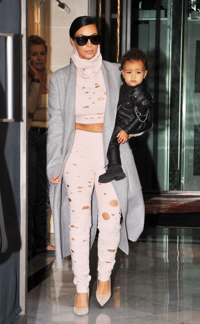 Kim Kardashian & North West Stun Overseas