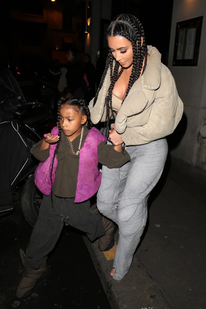 Kim Kardashian & North West In Paris