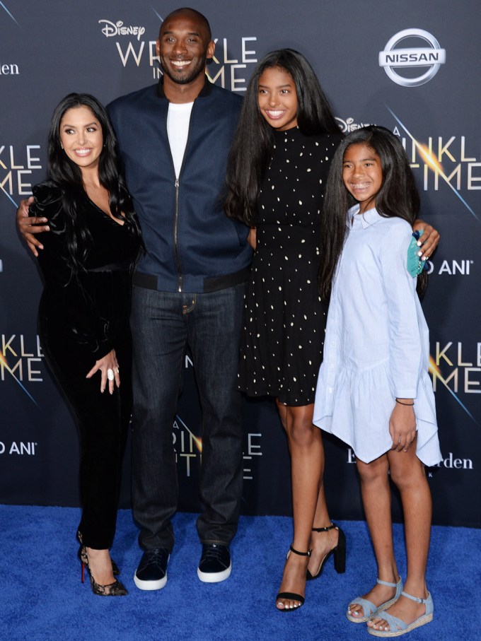 Kobe & his family at the ‘A Wrinkle in Time’ premiere