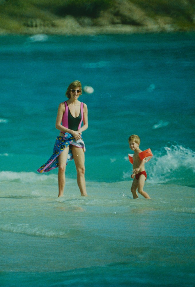 Princess Diana & Prince Harry Frolick In The Water At Virgin Islands – 1988