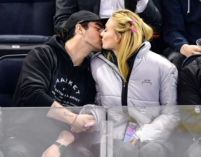 Joe Jonas and Sophie Turner At A Hockey Game