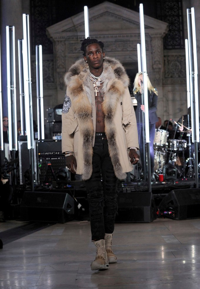 Young Thug at a 2017 Fashion Show