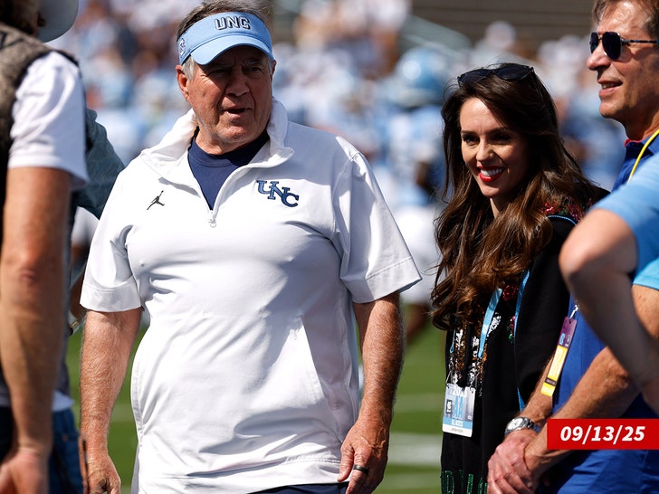 Bill Belichick of the North Carolina Tar Heels and Jordon Hudson getty